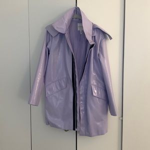 Avec Les Filles Patent Faux Leather Raincoat